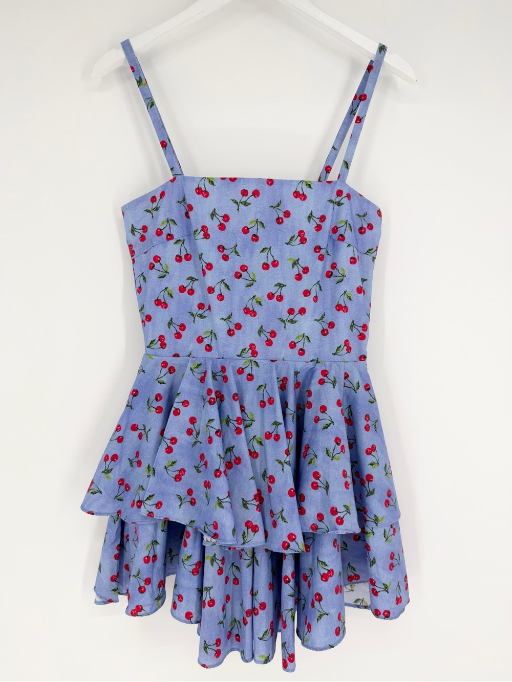Caroline Constas Cherry Print Ruffle Mini Dress